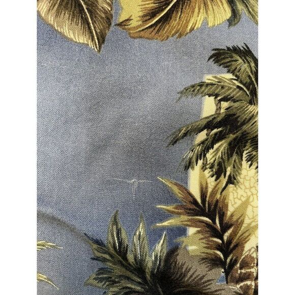 VINTAGE Pierre Cardin Hawaiian Shirt Men XL Floral Print Blue Short Sleeve - Picture 4 of 7